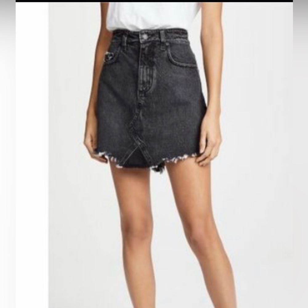 Nobody Denim faded black denim skirt